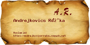 Andrejkovics Réka névjegykártya