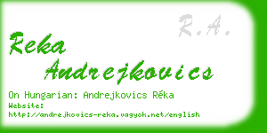 reka andrejkovics business card